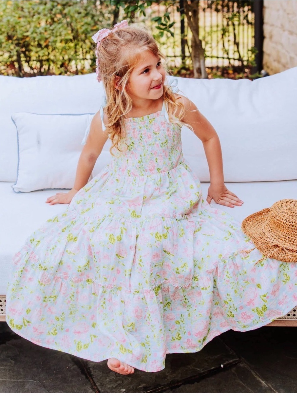 New! SweetHoney Girls 10 Beach Dress Maxi in Pink and Green